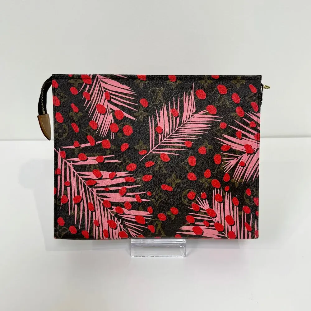 Louis Vuitton Monogram Jungle Dots Toiletry Pouch 26 Limited Edition LV Logo Bag